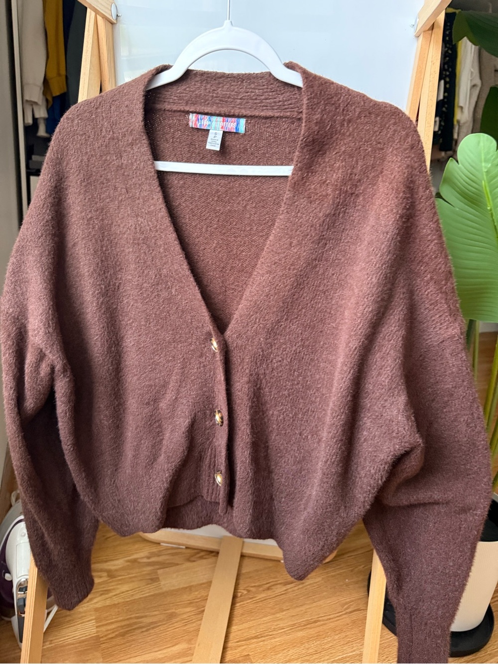 Urban Outfitters Chocolate Brown V-Neck Button Cardigan